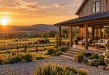 Airbnb ofrece hasta US$10.000 a productores para sumar turismo rural en sus campos Alojamiento rural integrado a un establecimiento agropecuario, con actividad productiva y paisaje de campo al atardecer.