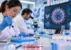 Vacuna contra la gripe aviar: científicos argentinos prueban una tecnología de ARNm frente al H5N1 Científicos trabajando en un laboratorio con muestras y equipamiento para investigar una vacuna de ARN mensajero contra la gripe aviar H5N1.
